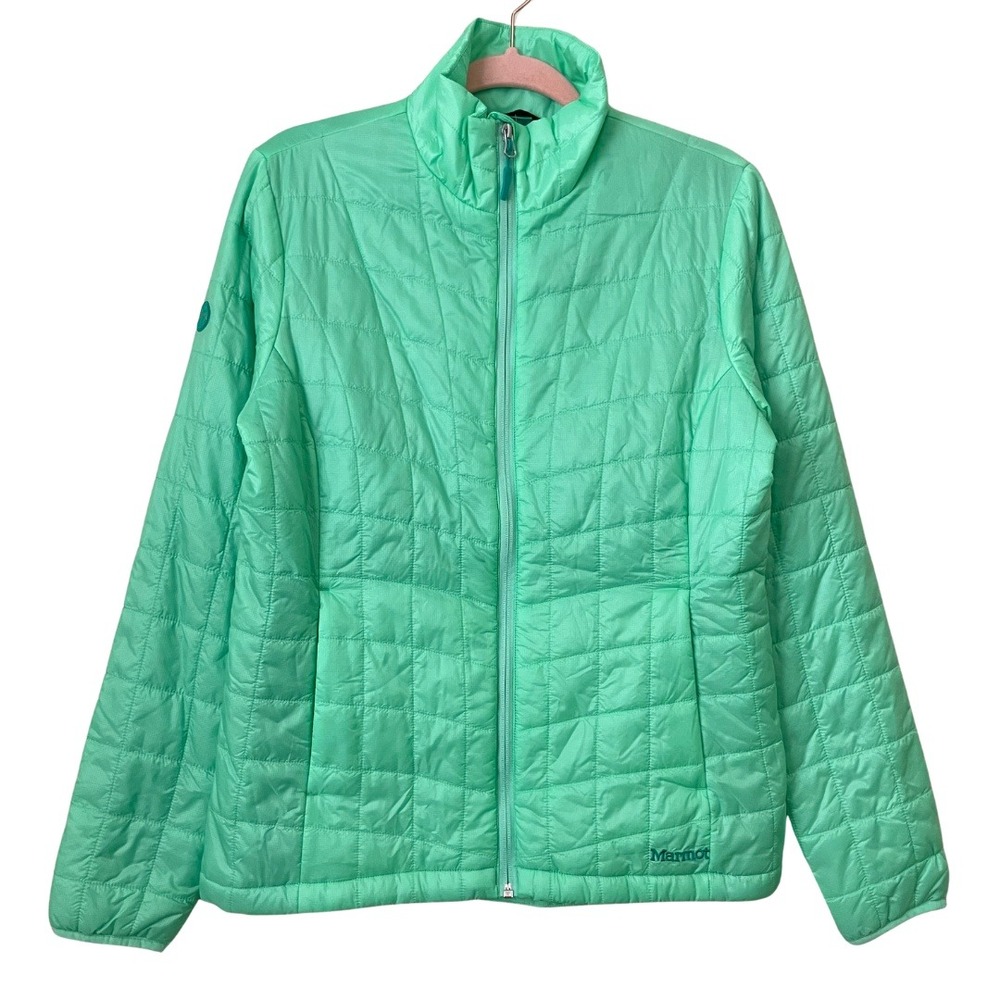 Marmot Jacket Womens Medium Green Calen Puffer Primaloft Lightweight 77970 NEW